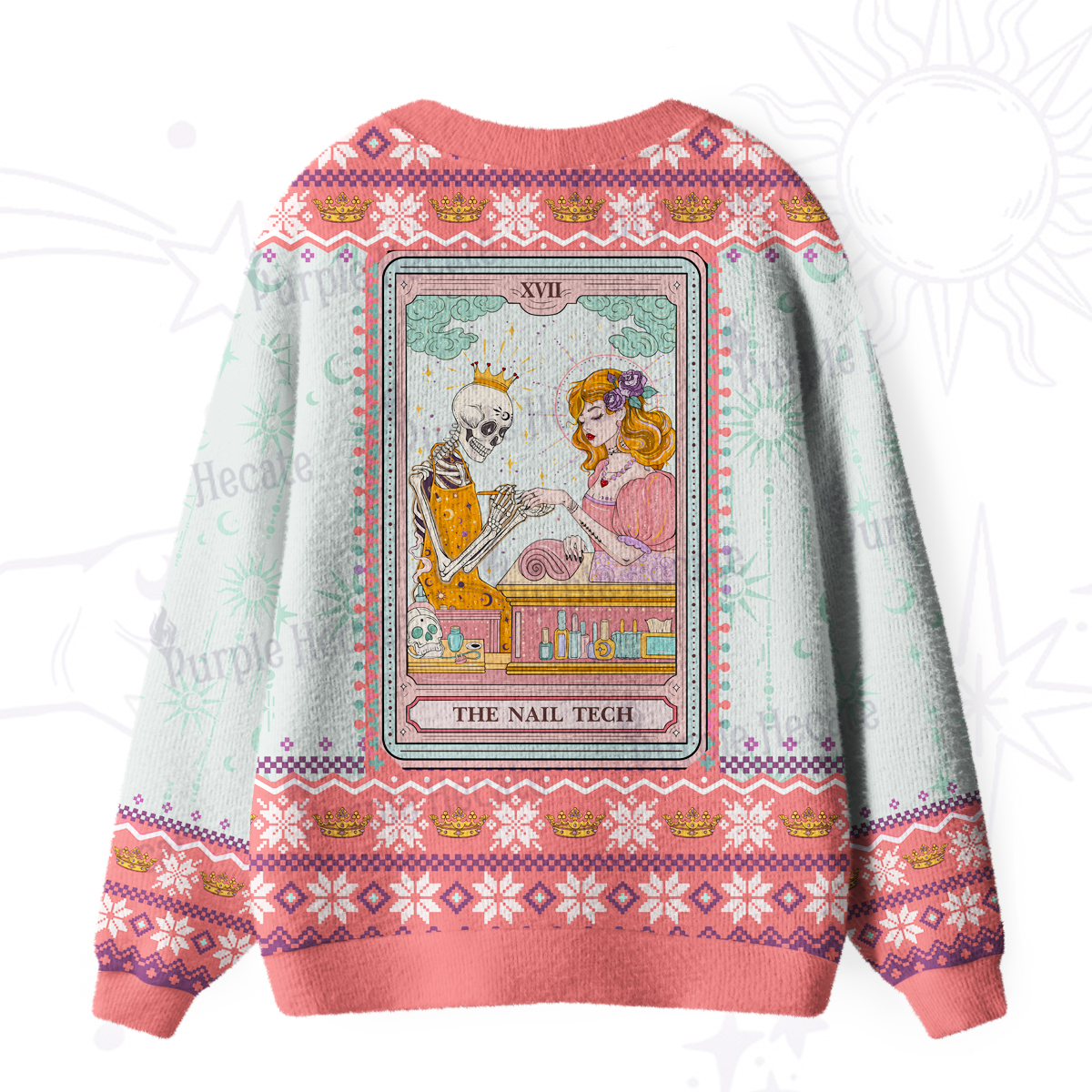 Purplehecate The Nail Tech Life Tarot Ugly Cardigan Sweaters