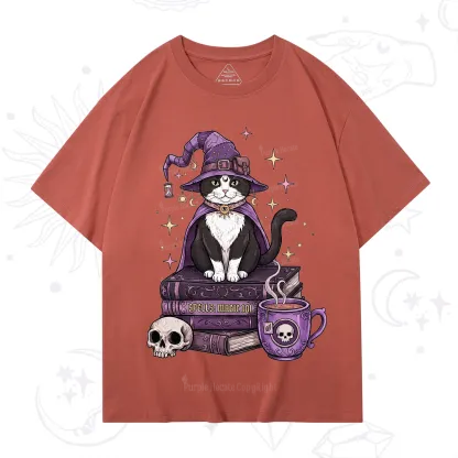 Purplehecate Witchy Cat Spell Books T-Shirt