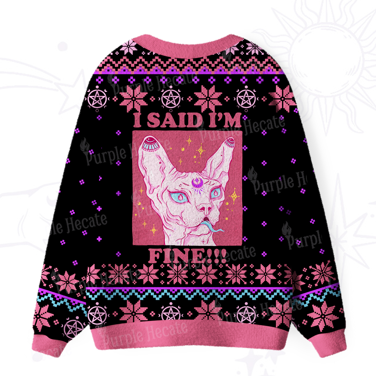Purplehecate I Said I'm Fine Ugly Cardigan Sweaters