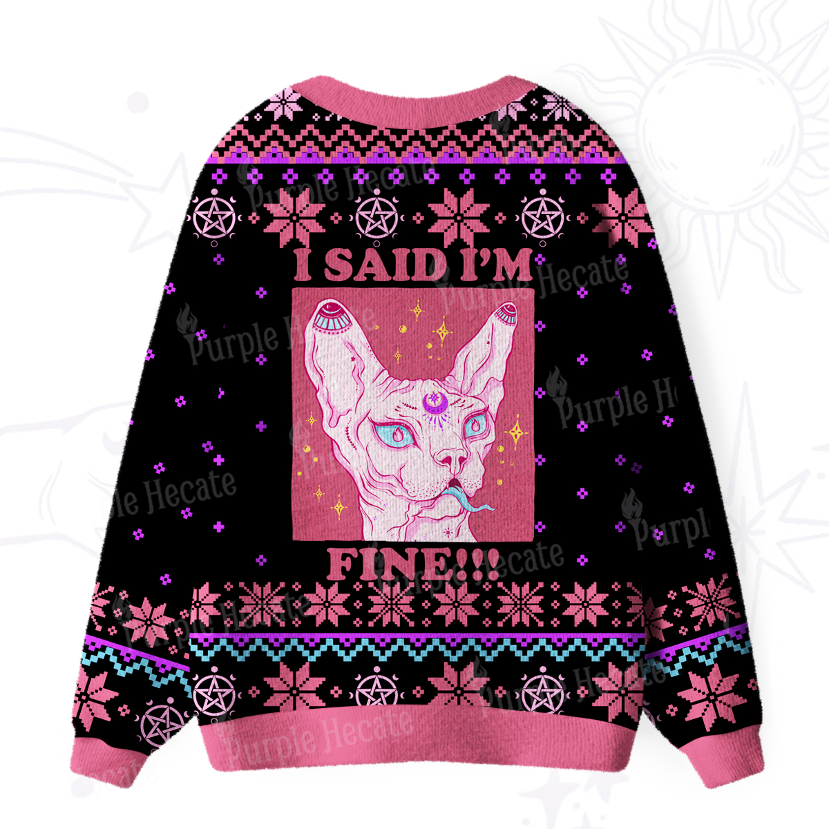 Purplehecate I Said I'm Fine Ugly Cardigan Sweaters