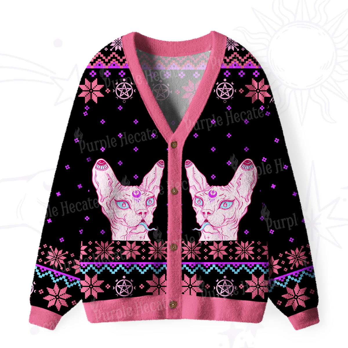 Purplehecate I Said I'm Fine Ugly Cardigan Sweaters