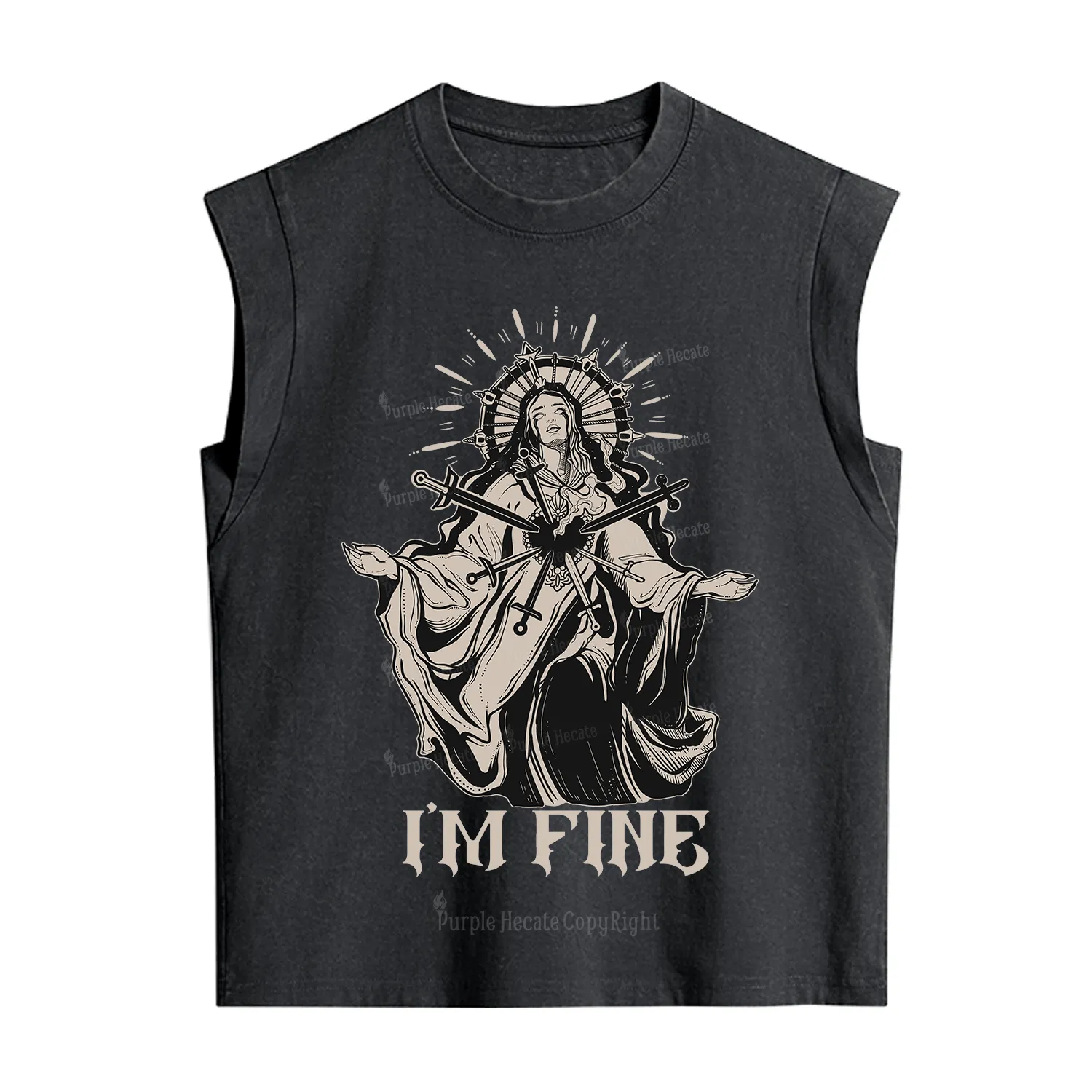 Purplehecate I'm Fine Vintage Washed Tank