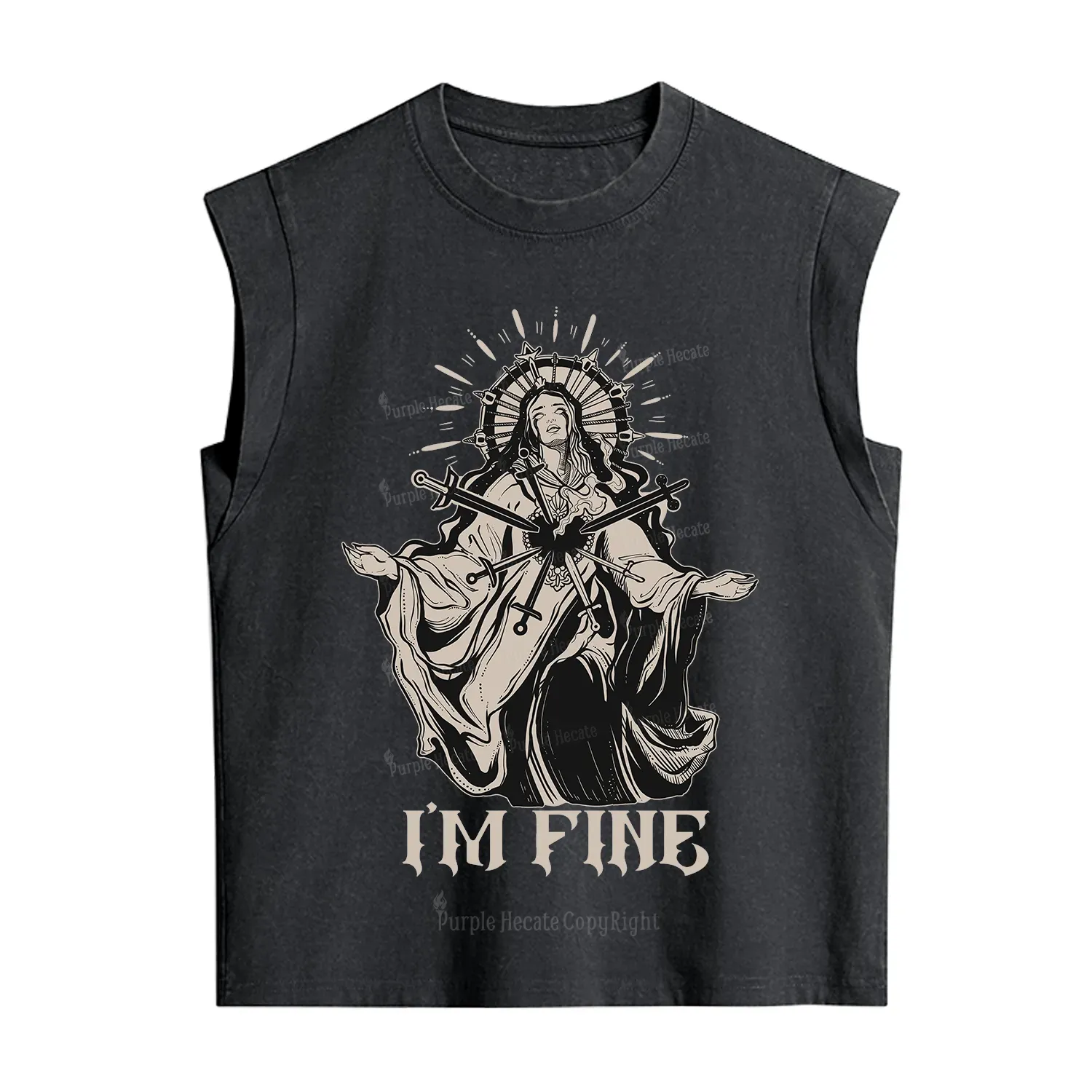 Purplehecate I'm Fine Vintage Washed Tank