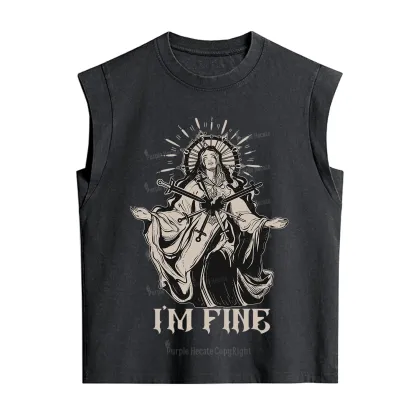 Purplehecate I'm Fine Vintage Washed Tank