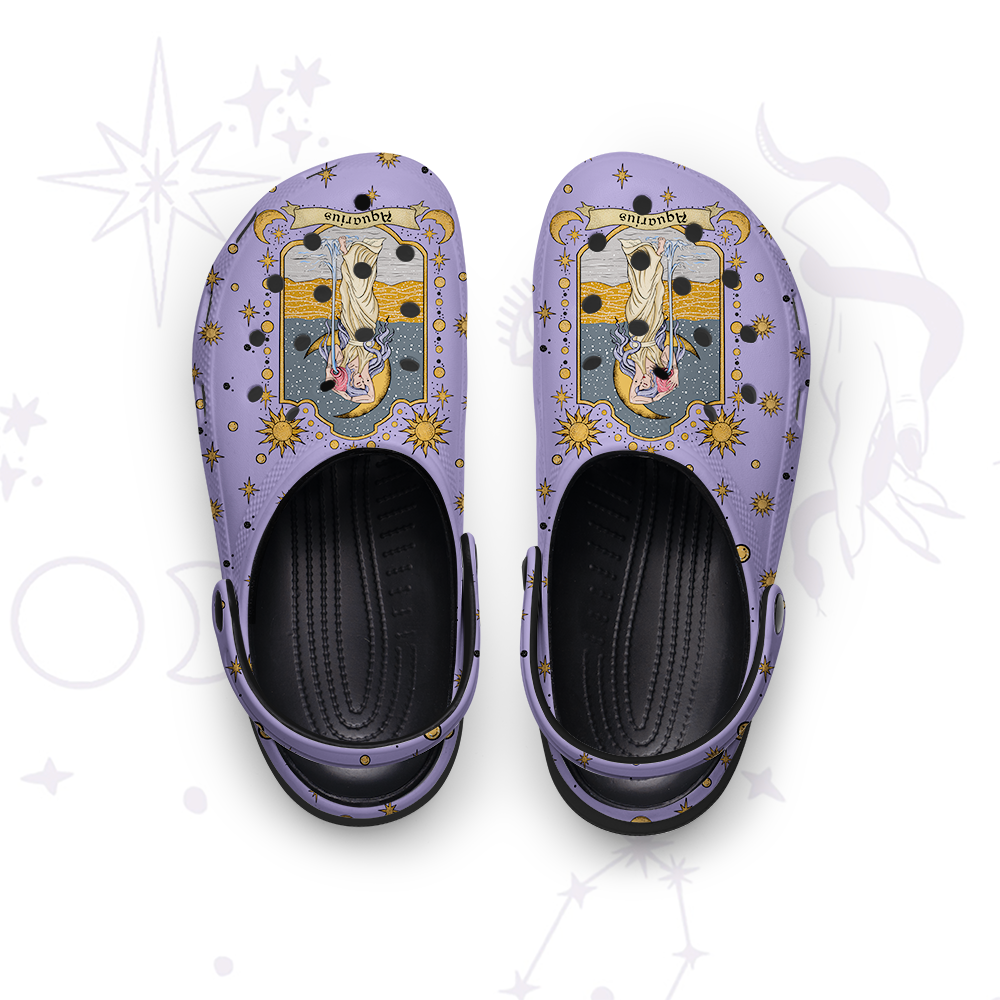 Purplehecate Aquarius Zodiac Rubber Clogs