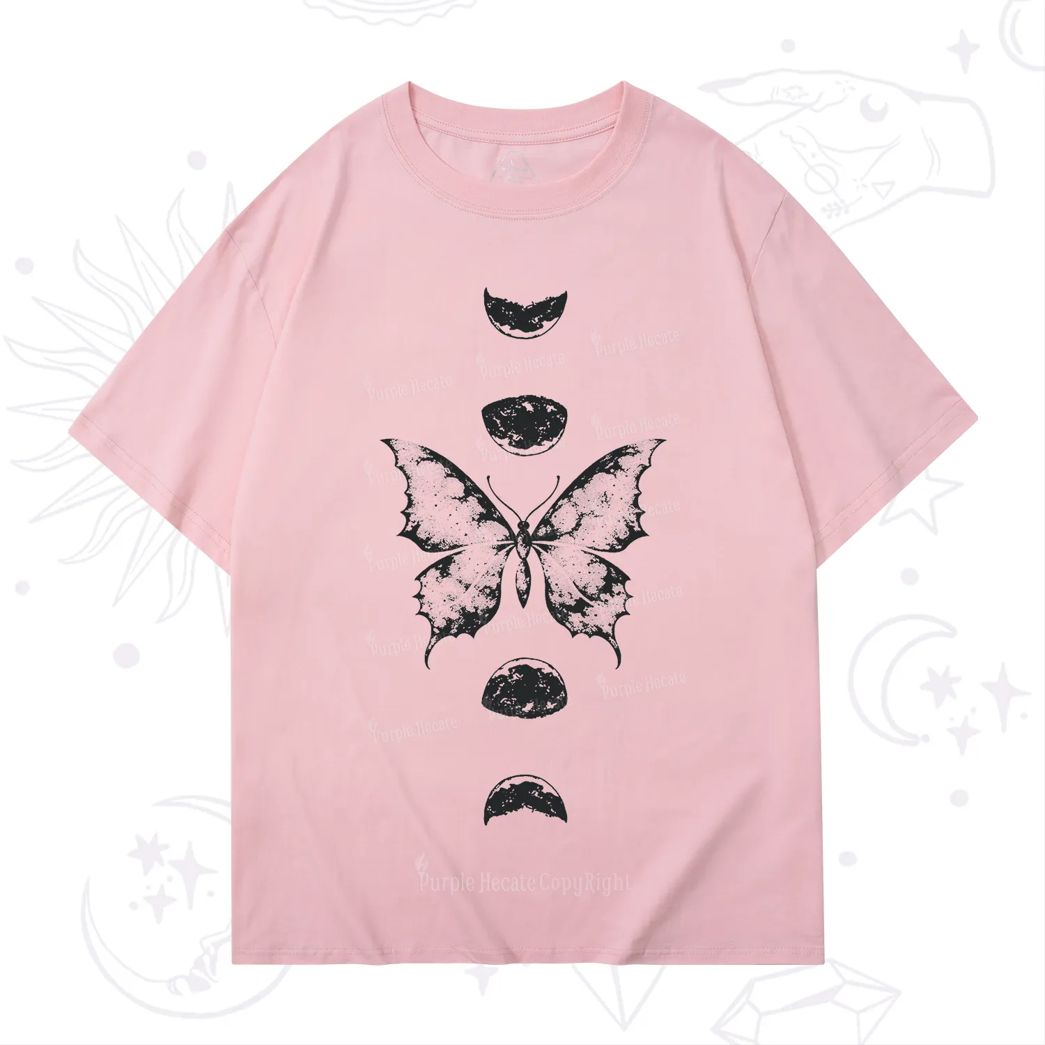 Purplehecate Lunar Butterfly Phases T-Shirt