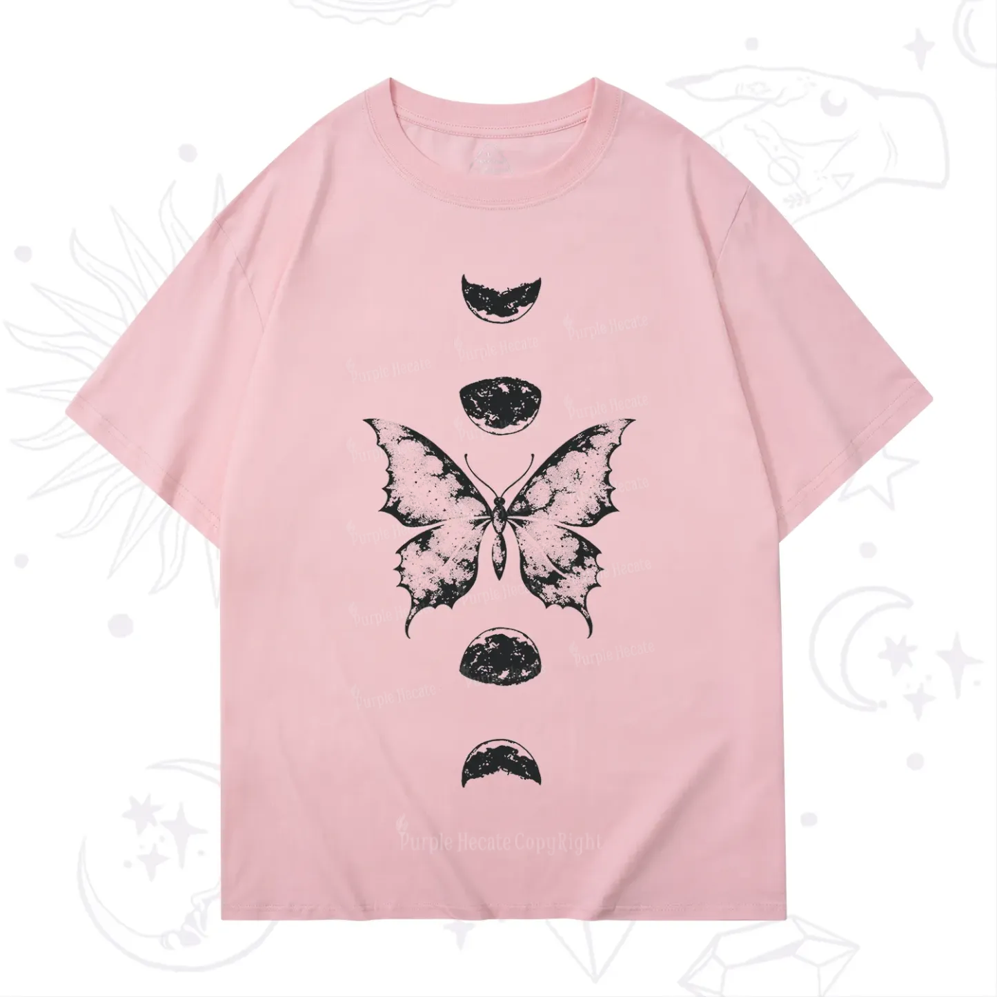 Purplehecate Lunar Butterfly Phases T-Shirt