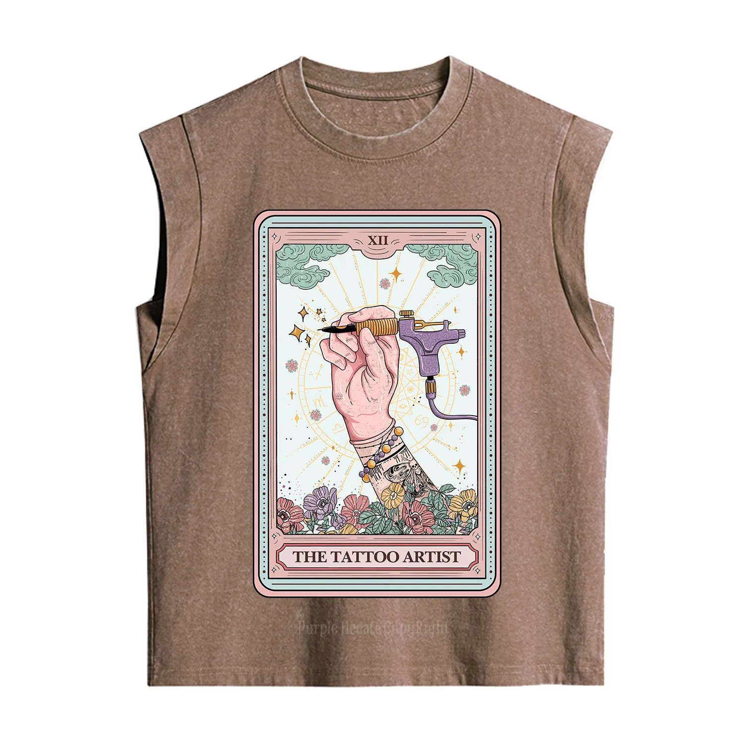 Purplehecate The Tattoo Artist Tarot Card Vintage Washed Tank