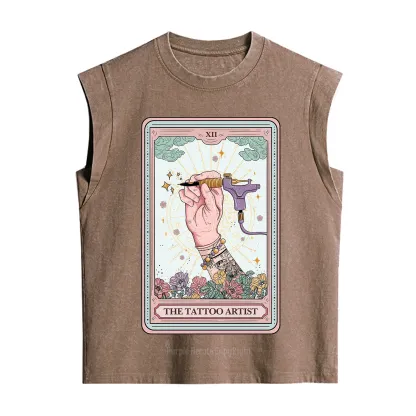 Purplehecate The Tattoo Artist Tarot Card Vintage Washed Tank