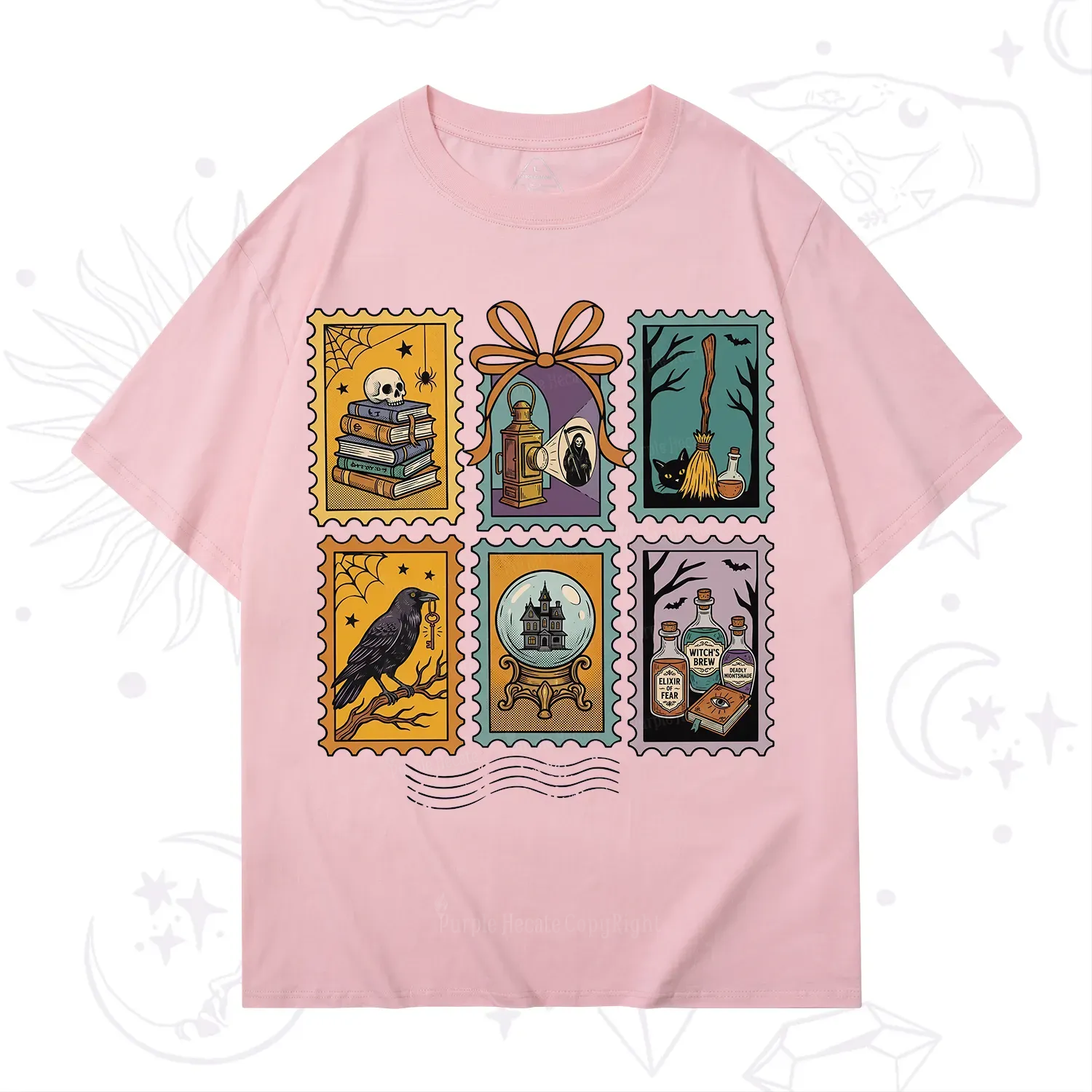Purplehecate Halloween Witch Raven Castle Potions T-Shirt