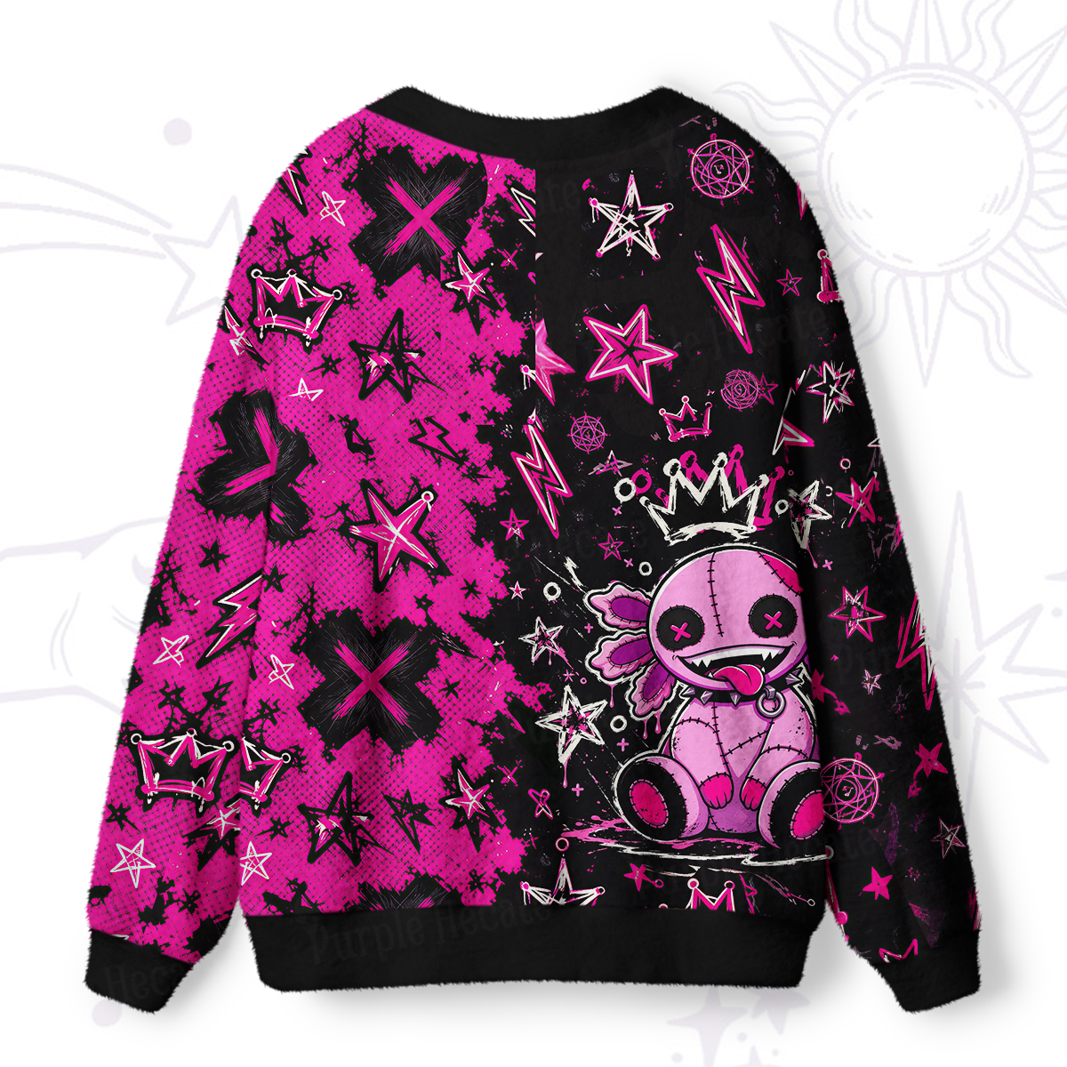 Purplehecate Stitched Up Demon Puppet Ugly Cardigan Sweaters