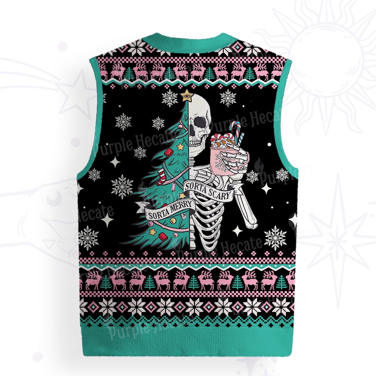 Purplehecate Sorta Merry Sorta Scary Christmas Ugly Sweater Vest