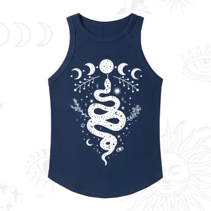 Purplehecate Snake And Moon Phase Comfort Ribbed Tank Top