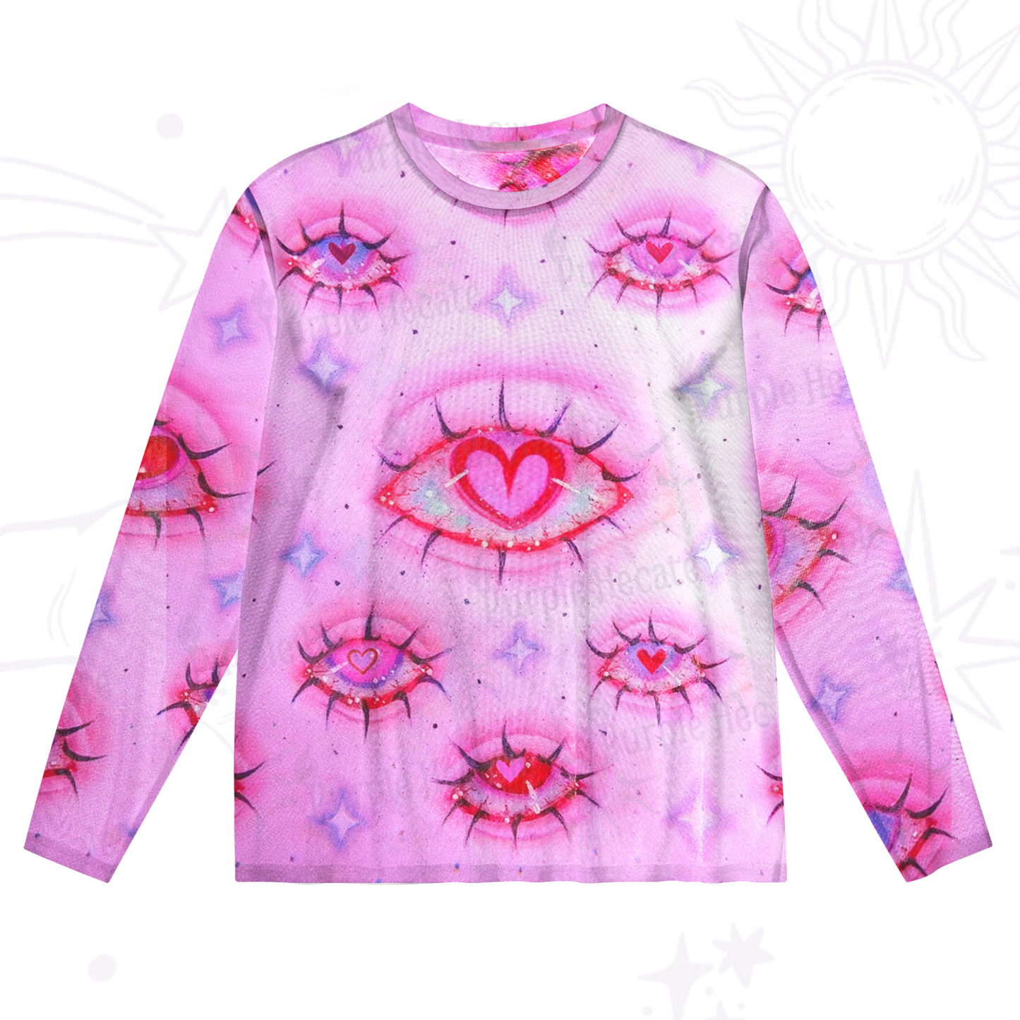 Purplehecate Mystic Love-Eye Mesh Long Sleeve Top