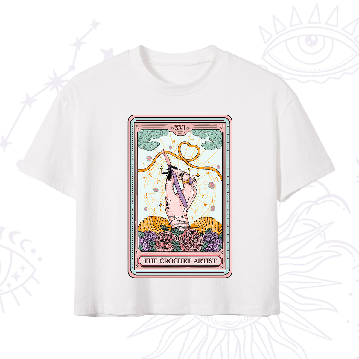 Purplehecate The Crochet Artist Tarot Card Crop T-Shirt
