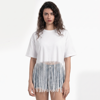 Purplehecate Fringe Hem T-Shirt