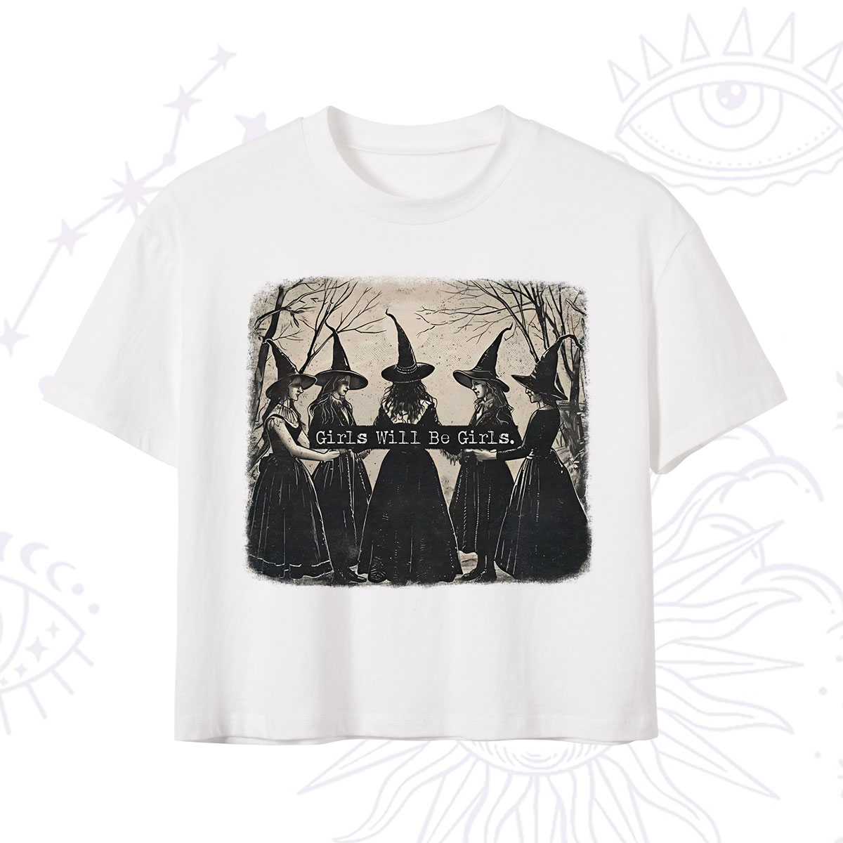 Purplehecate Girls Will Be Girls Witch Crop T-Shirt