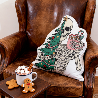 Purplehecate Sorta Merry Sorta Scary Christmas Pillow