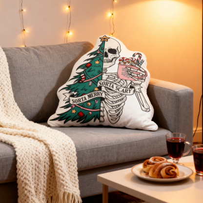 Purplehecate Sorta Merry Sorta Scary Christmas Pillow