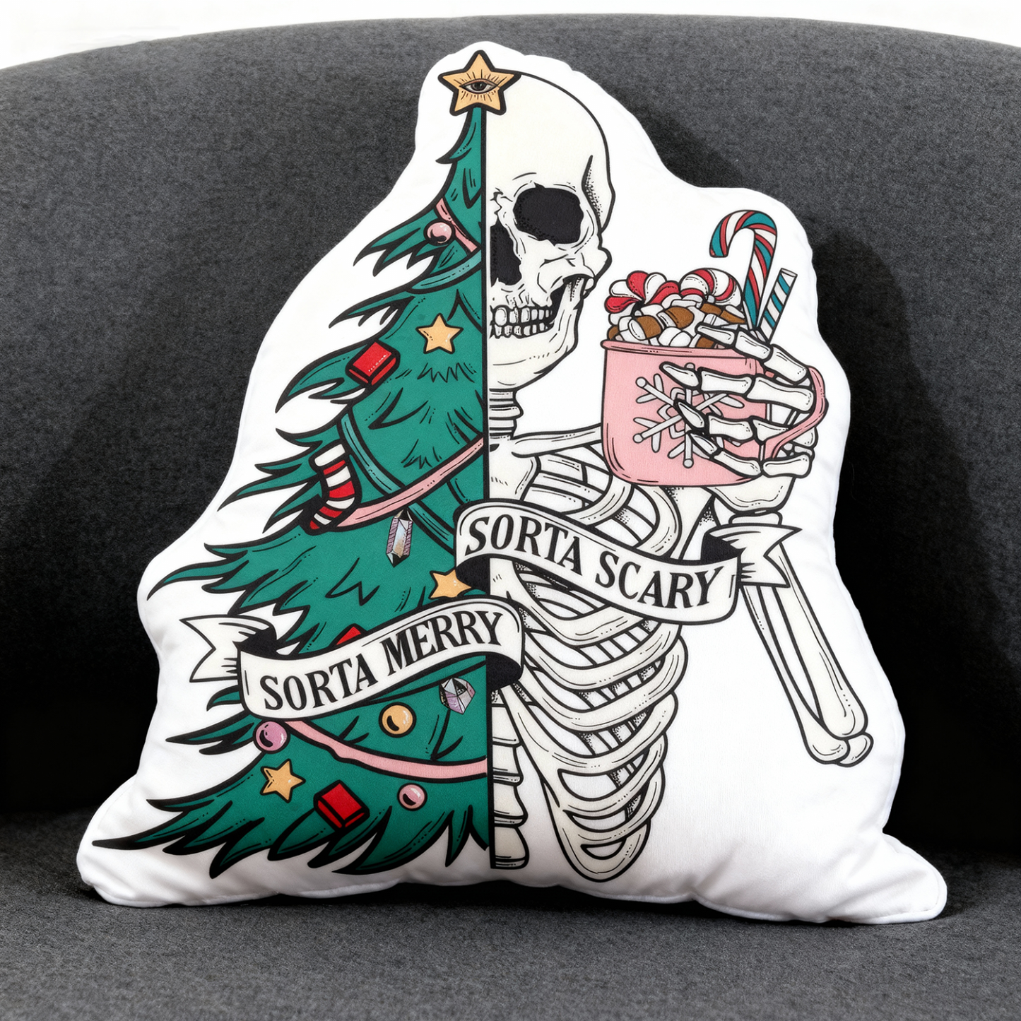 Purplehecate Sorta Merry Sorta Scary Christmas Pillow