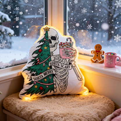 Purplehecate Sorta Merry Sorta Scary Christmas Pillow