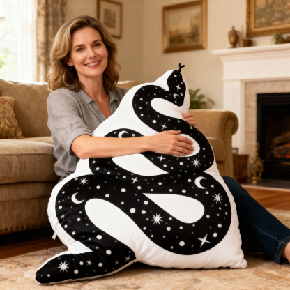 Purplehecate Snake And Moon Phase Comfort Pillow