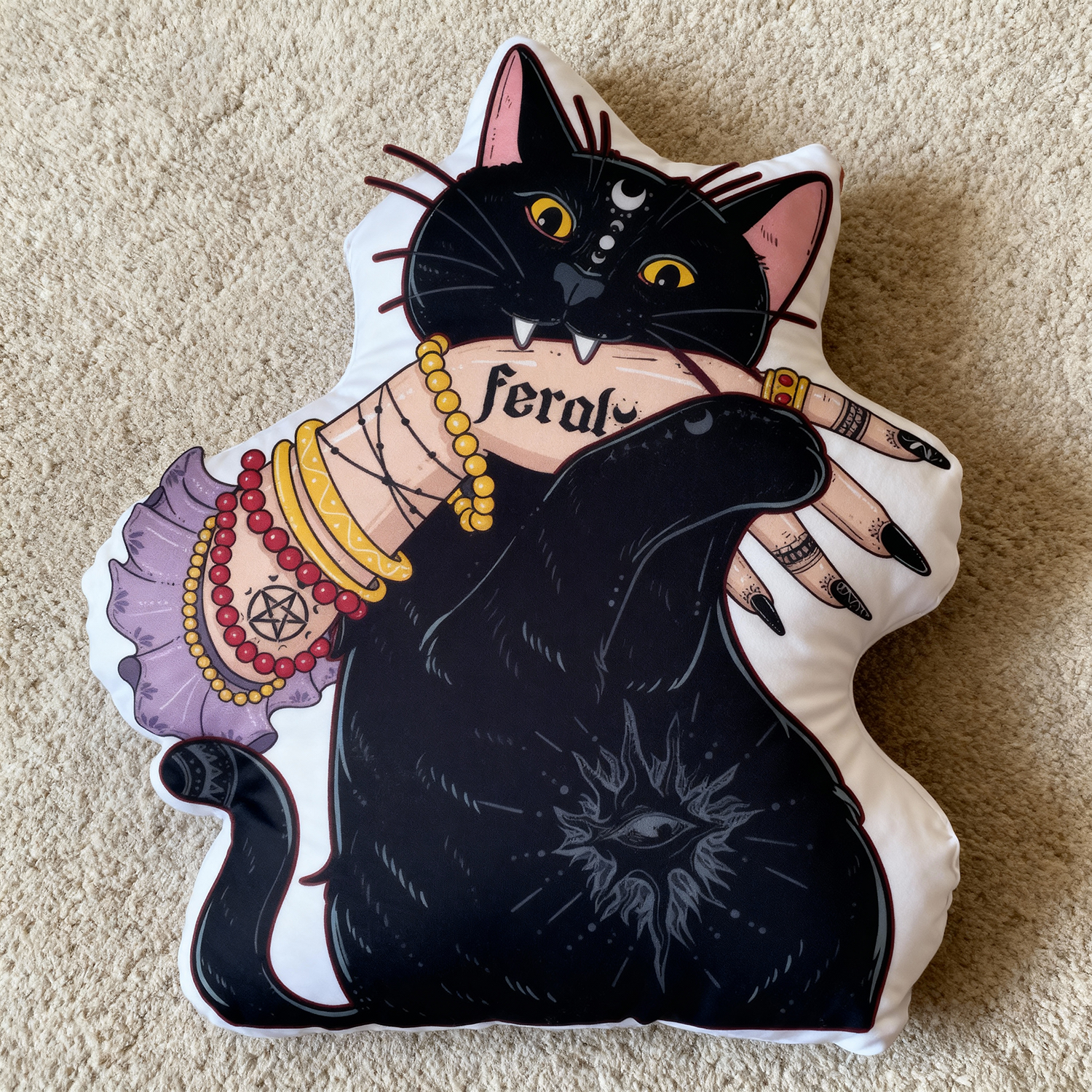 Purplehecate Feral Cat Pillow