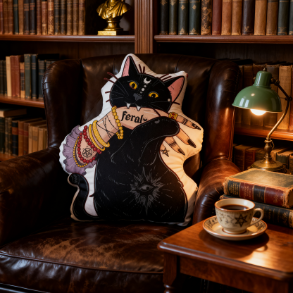 Purplehecate Feral Cat Pillow