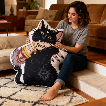 Purplehecate Feral Cat Pillow