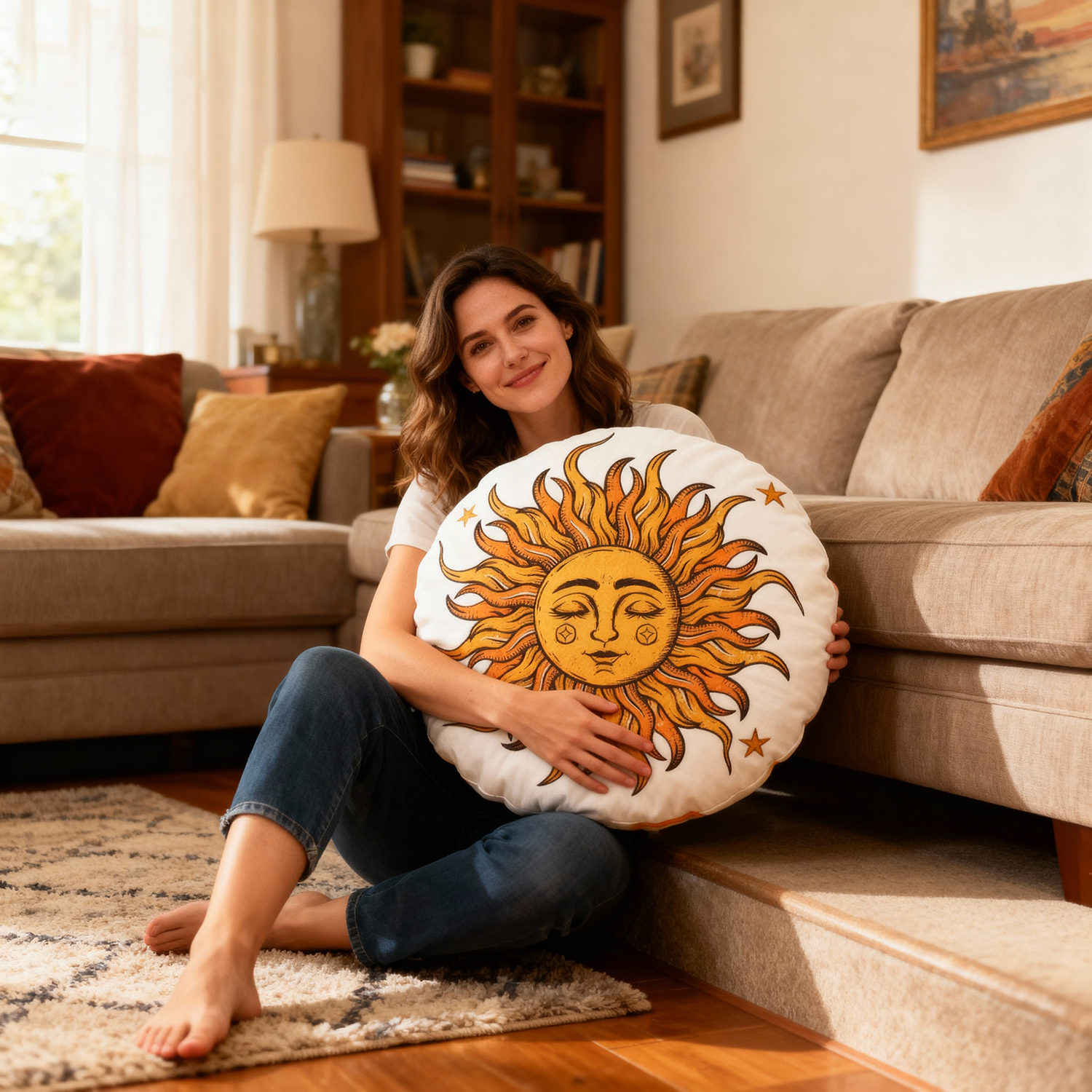 Purplehecate Celestial Sun Christmas Pillow
