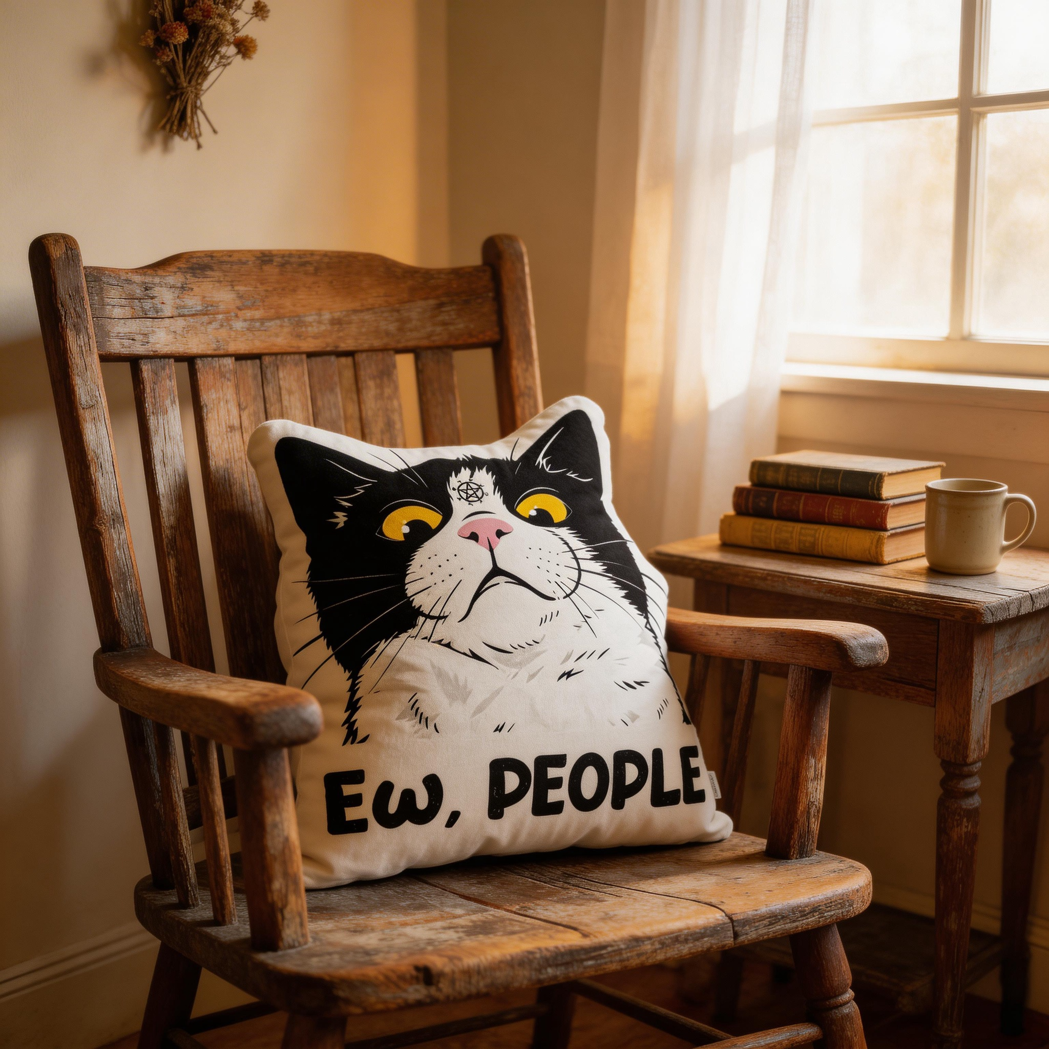 Purplehecate Ew People Cat Pillow