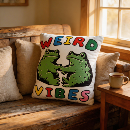 Purplehecate Weird Frog Vibes Pillow