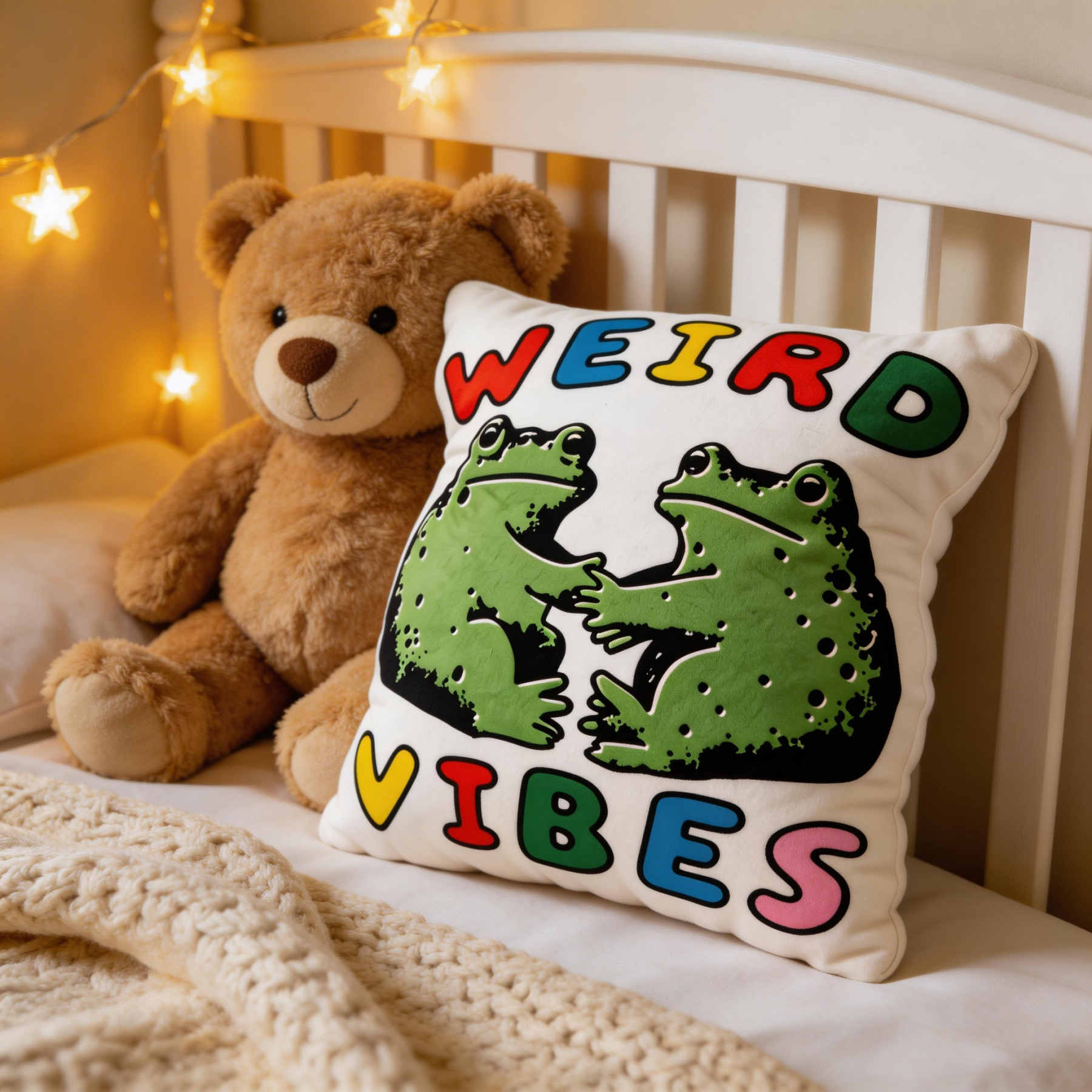 Purplehecate Weird Frog Vibes Pillow