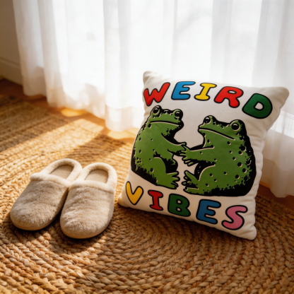 Purplehecate Weird Frog Vibes Pillow