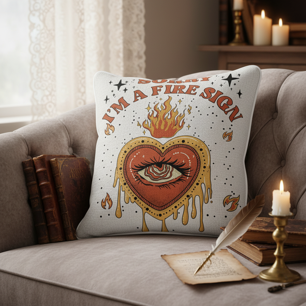 Purplehecate Sorry I'm A Fire Sign Pillow