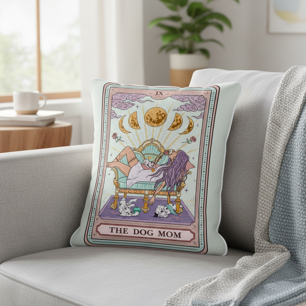 Purplehecate The Dog Mom Tarot Pillow