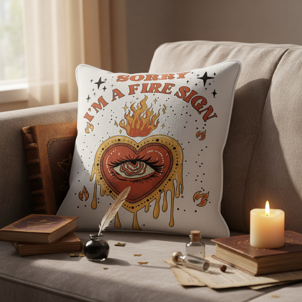 Purplehecate Sorry I'm A Fire Sign Pillow