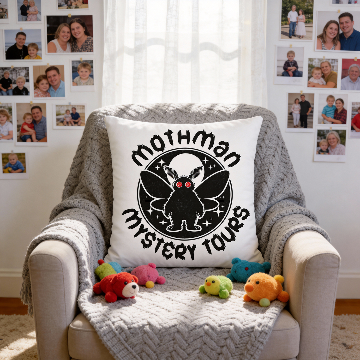 Purplehecate Mothman Mystery Tours Pillow