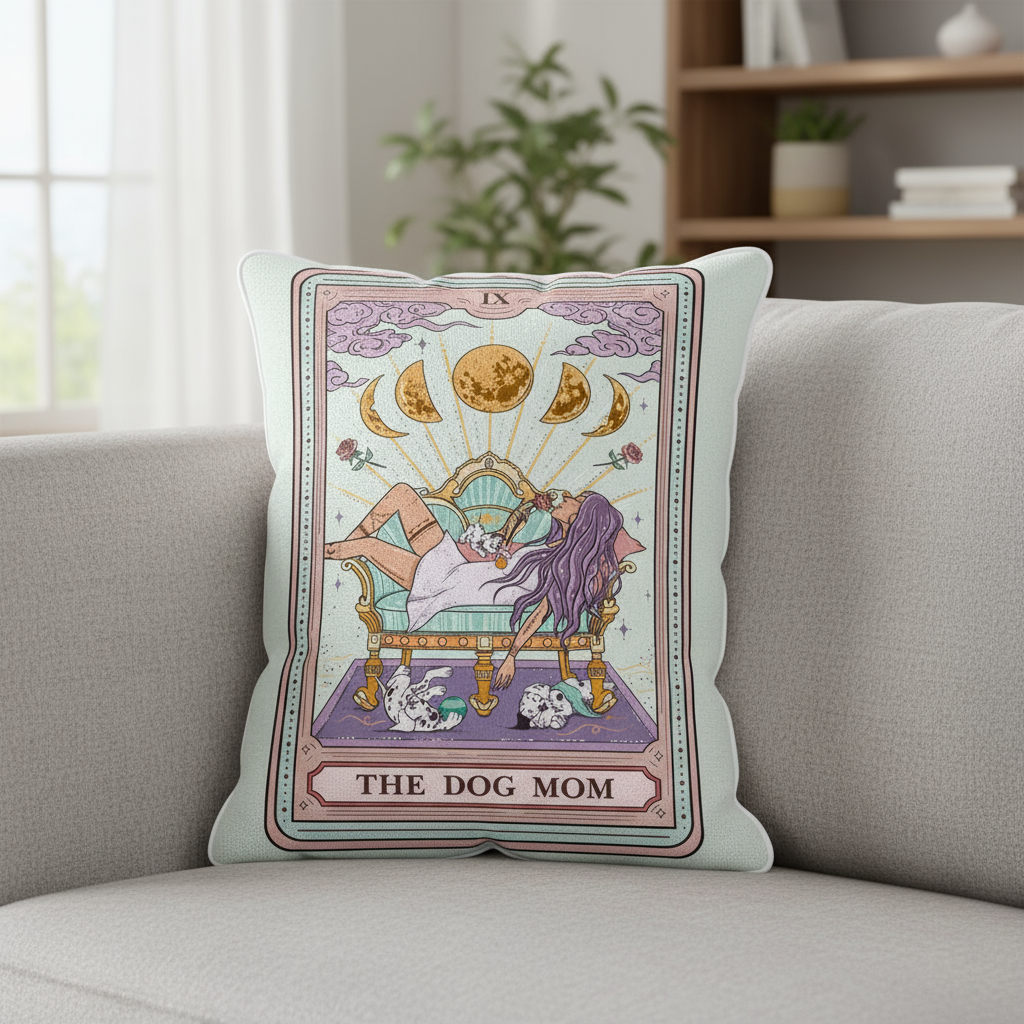 Purplehecate The Dog Mom Tarot Pillow