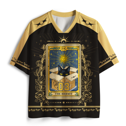 Purplehecate The Hermit Cat Tarot Card Mesh Jersey