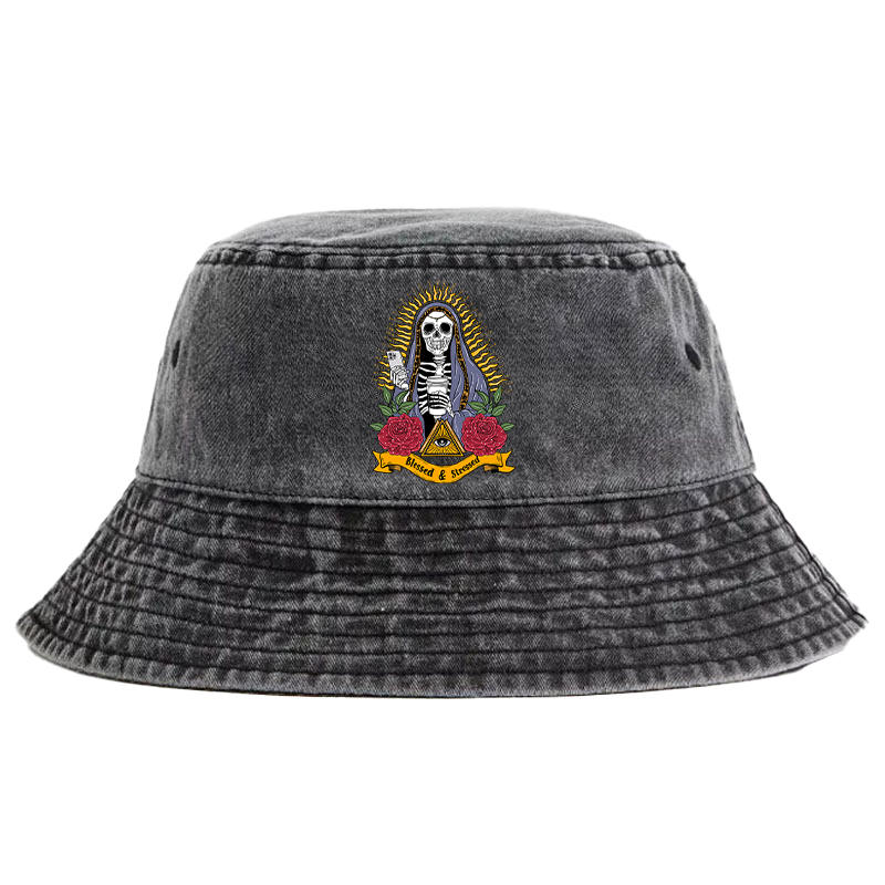Purplehecate Blessed And Stressed Bucket Hat