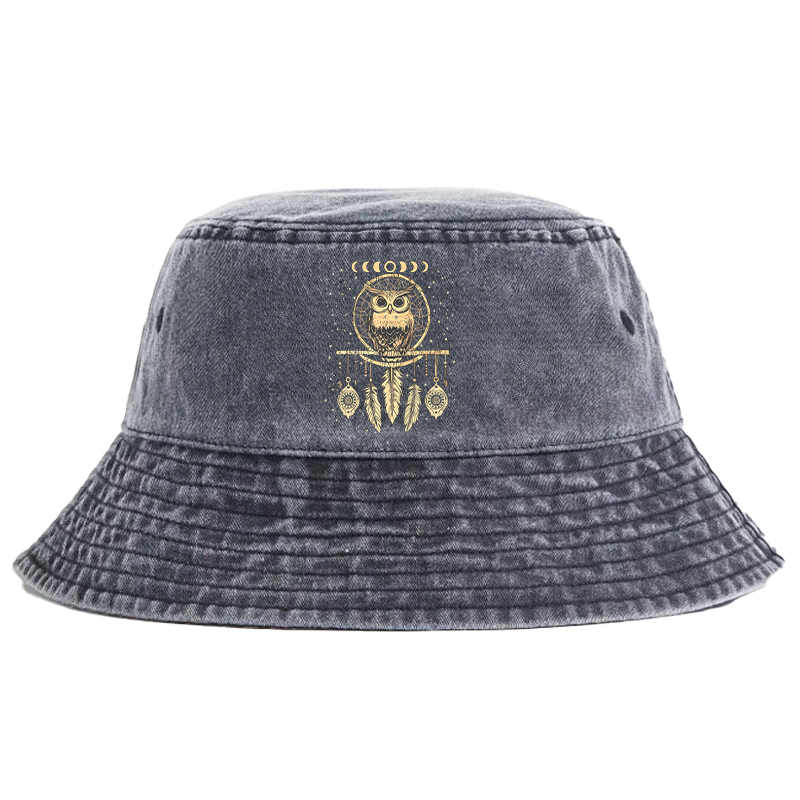 Purplehecate Luna Owl Dream Catcher Bucket Hat