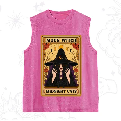 Purplehecate The Moon Witch Midnight Cats Oracle Card Washed Tank