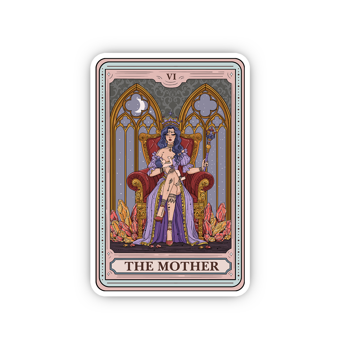 Purplehecate The Mother Tarot Card Sticker