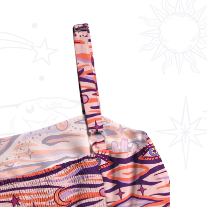 Purplehecate Flaming Spirit Eyes Wide Straps Maxi Dress