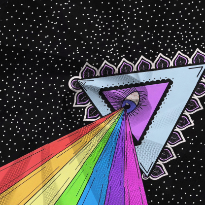 Purplehecate Prism of Rainbow Mesh Mermaid Hem Skirt