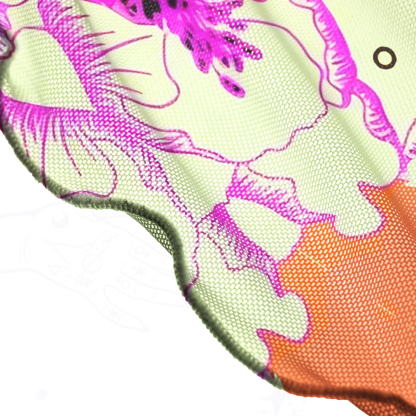 Purplehecate Enchanted Black Serpent & Floral Pattern Mesh Cover Up Dress