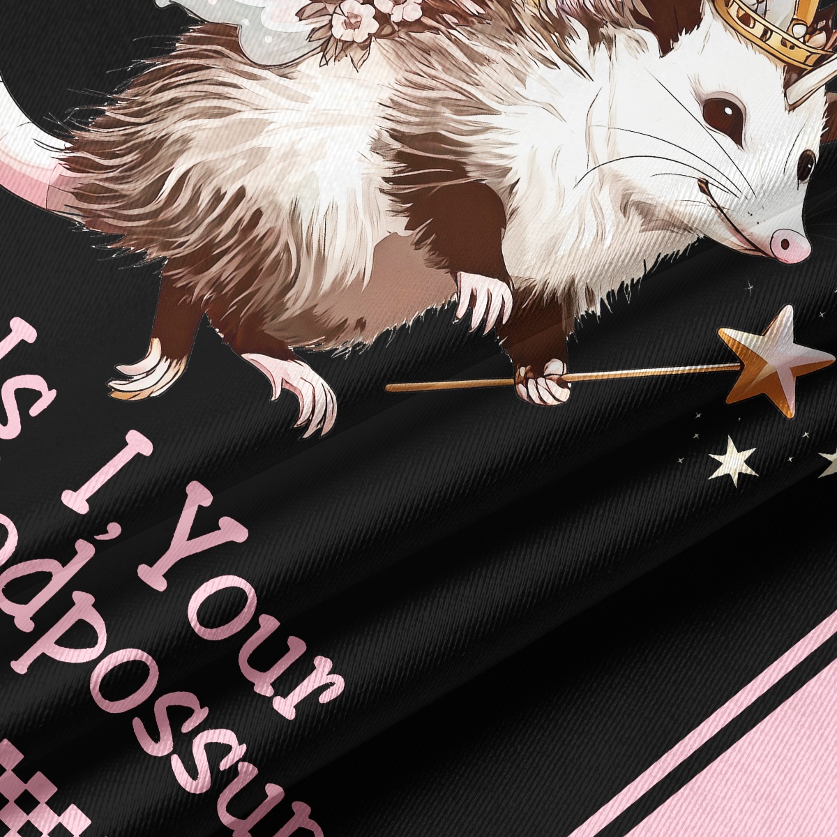 Purplehecate It Is I Your Fairy Godpossum Crop Jersey Top