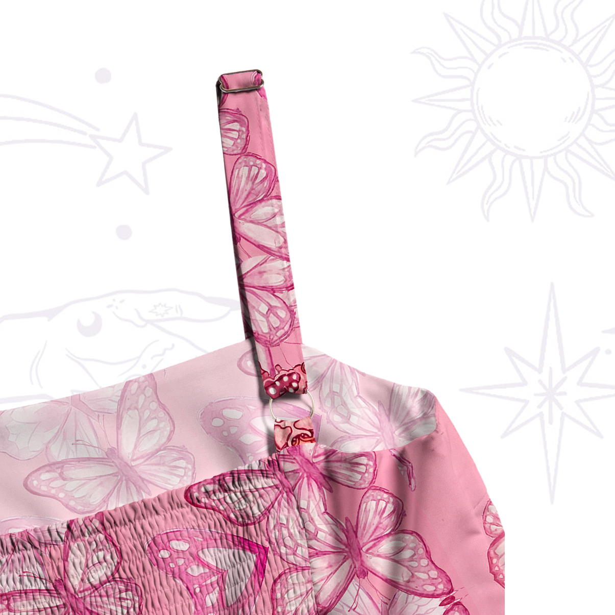 Purplehecate Butterfly Witchy Wide Straps Maxi Dress