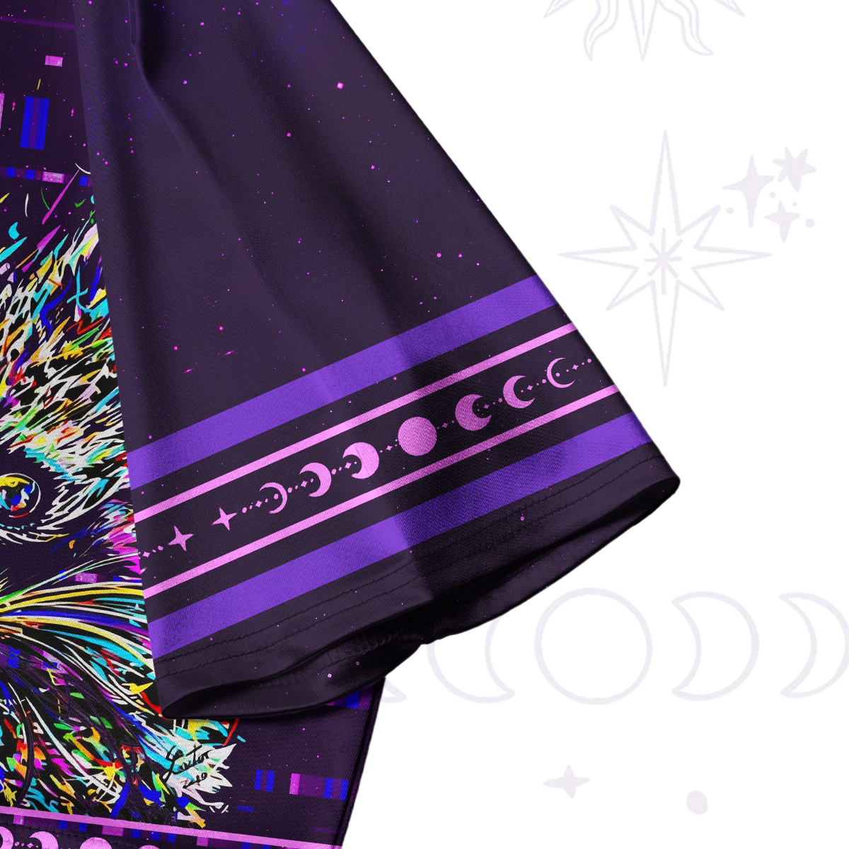 Purplehecate Neon Punk Raccoon Crop Jersey Top